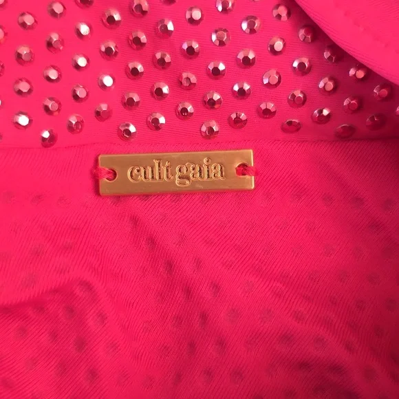 Cult Gaia Nicole Dress in Dragonfruit Cut Out Asymmetrical Mini Dress XS - Picture 16 of 16